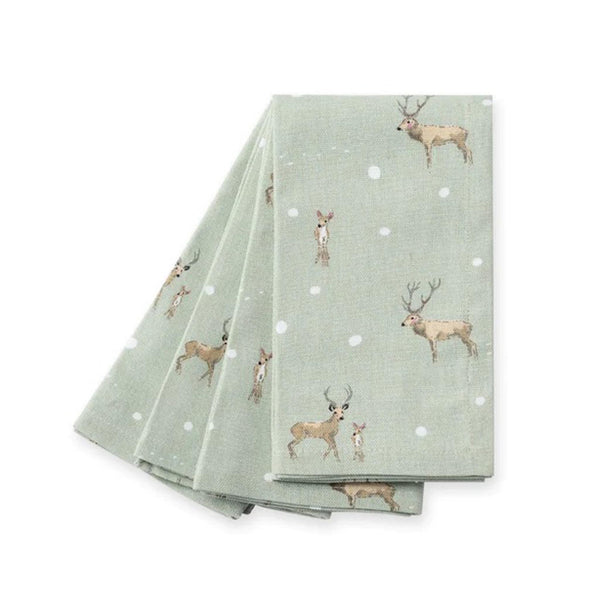 Christmas Stags Napkins Set of 4