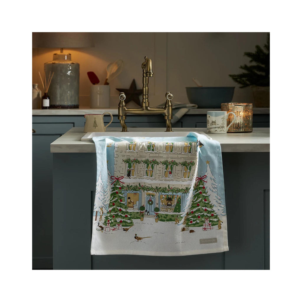 Sophie Allport Tea Towel - Christmas House - in kitchen