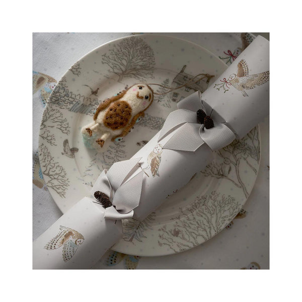 Snowy Owls Crackers Set of 6 - on plate