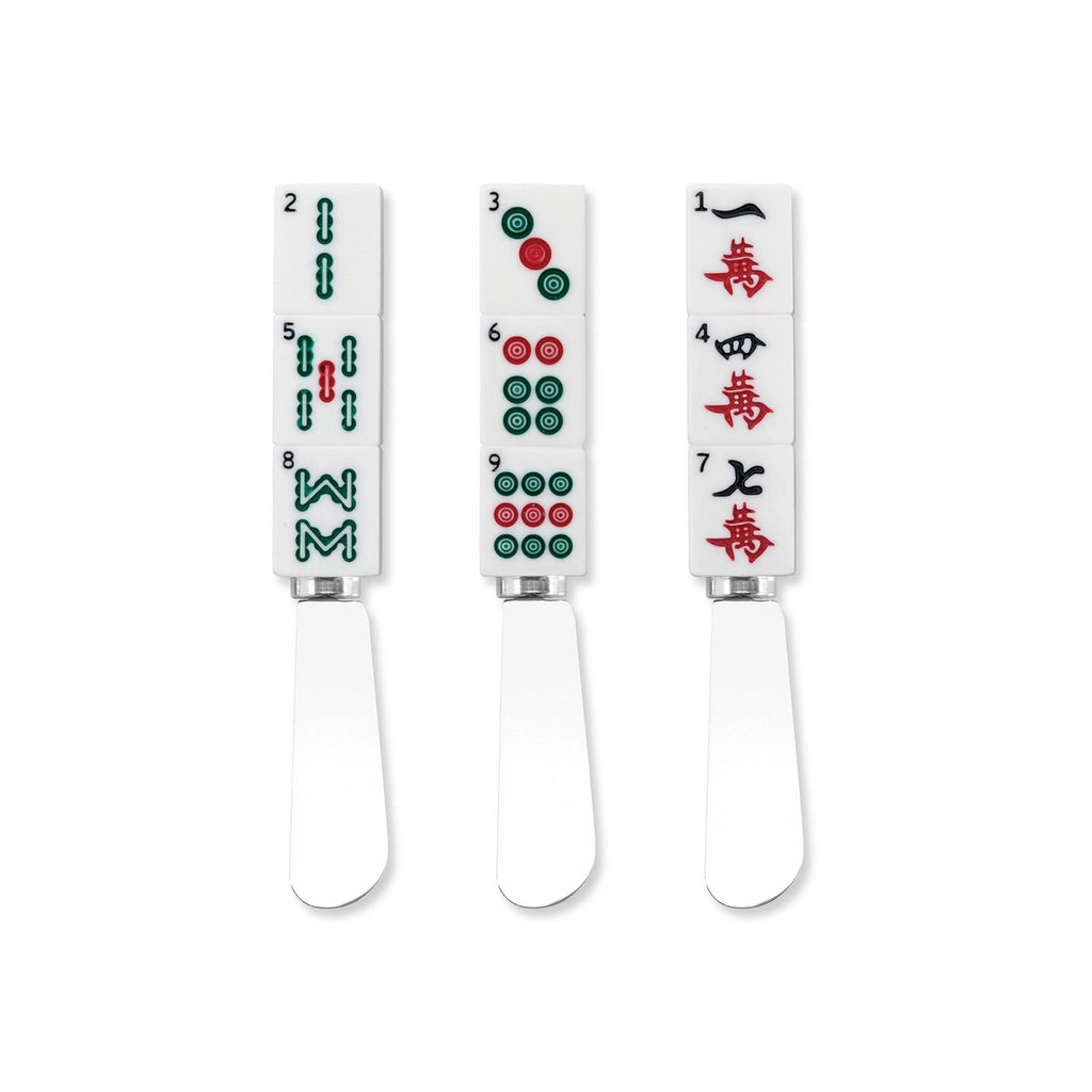 Mahjong Bam Dot Crack 3pc. Cheese Spreader Set