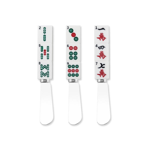 Mahjong Bam Dot Crack 3pc. Cheese Spreader Set