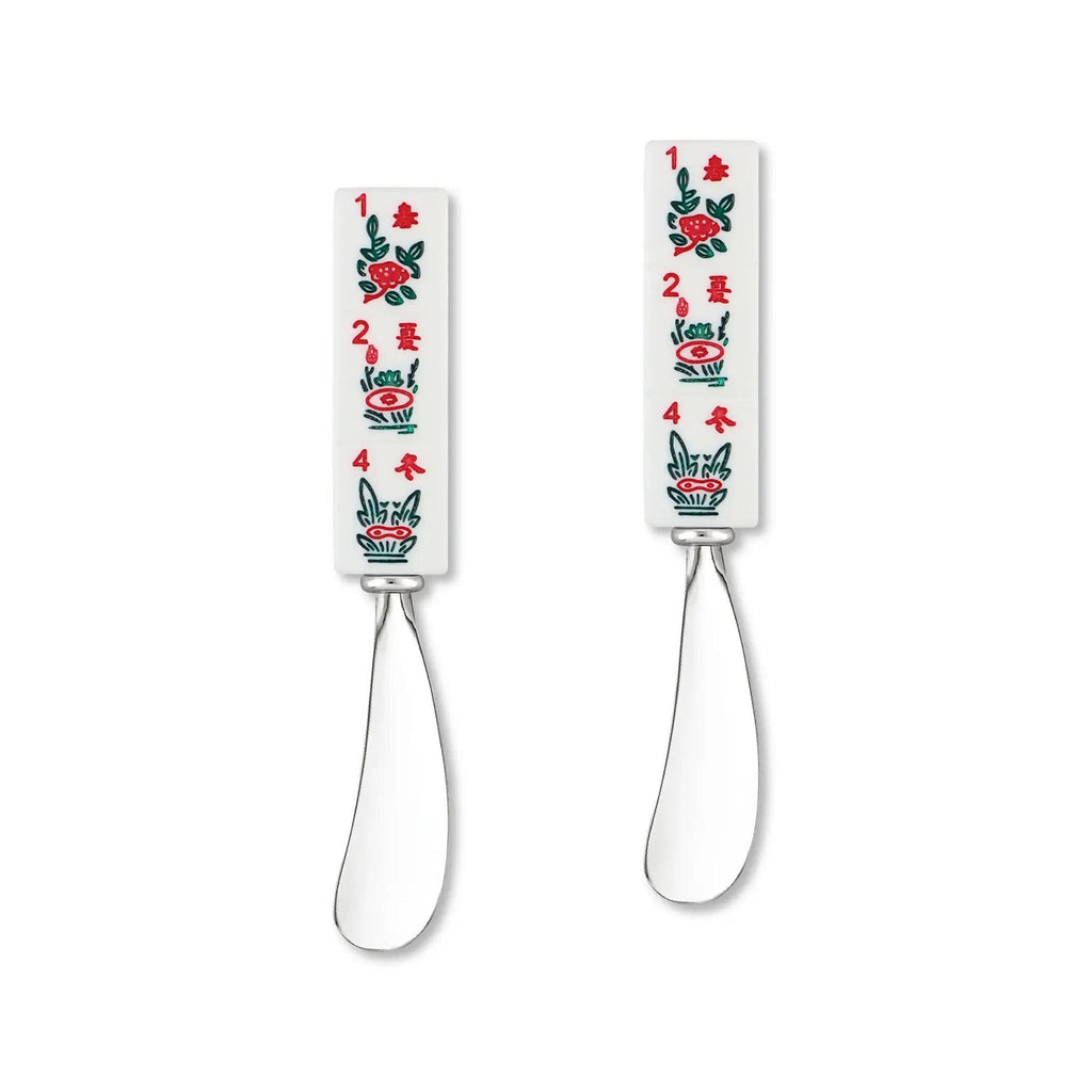 Mahjong Flowers 2pc Cheese Spreaders
