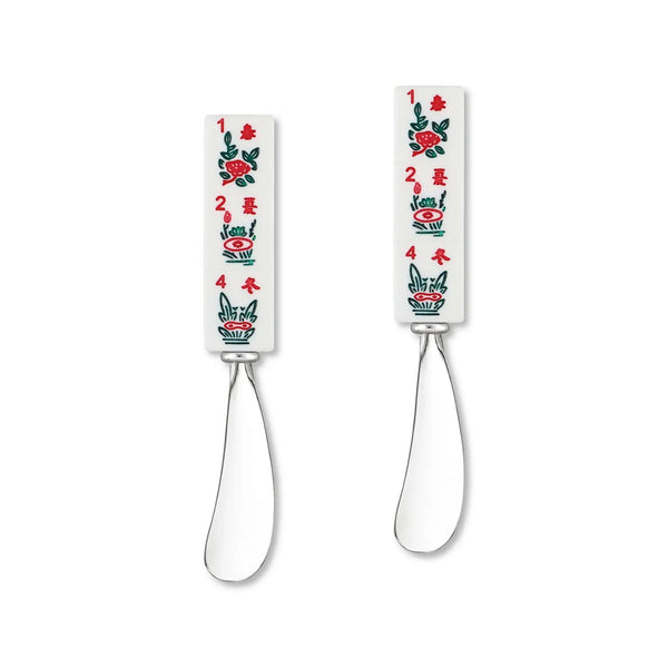 Mahjong Flowers 2pc Cheese Spreaders