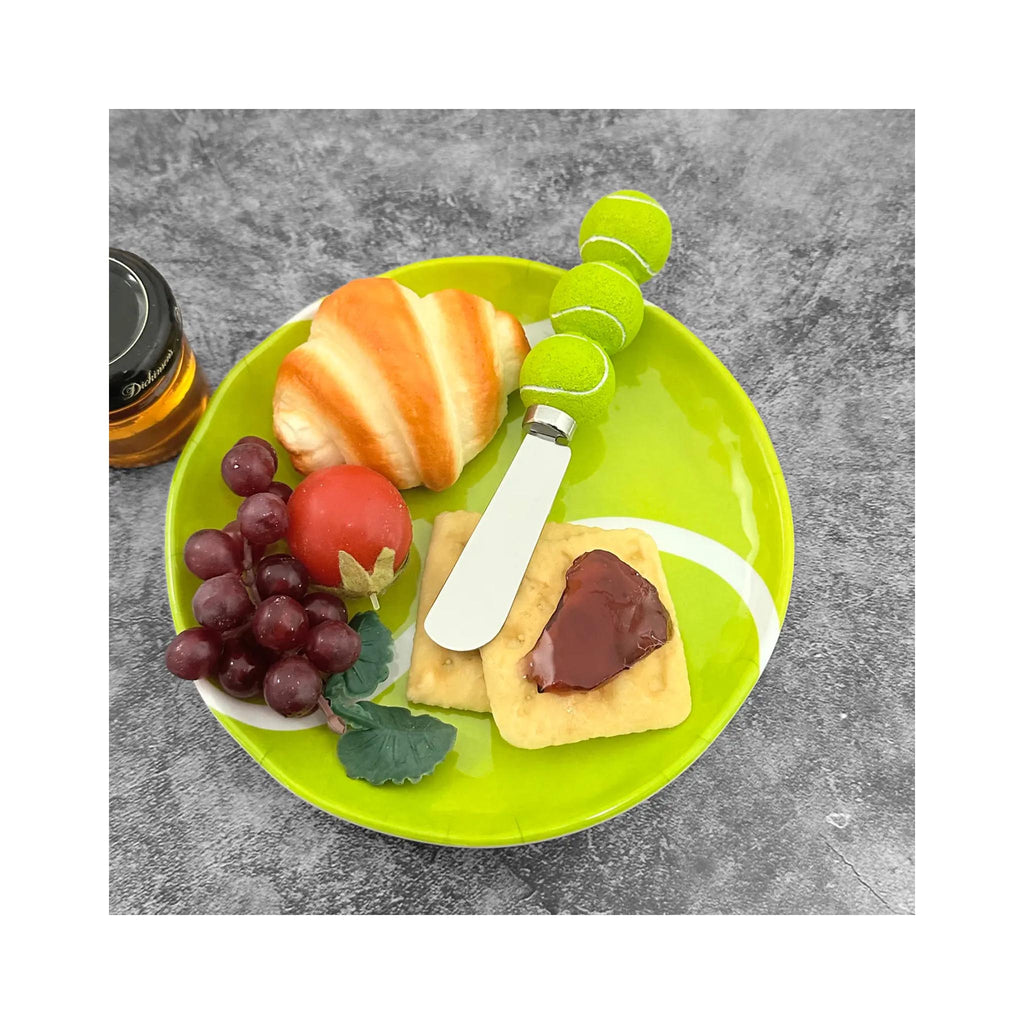 Tennis Ball Melamine Plates Set of 4 - in use
