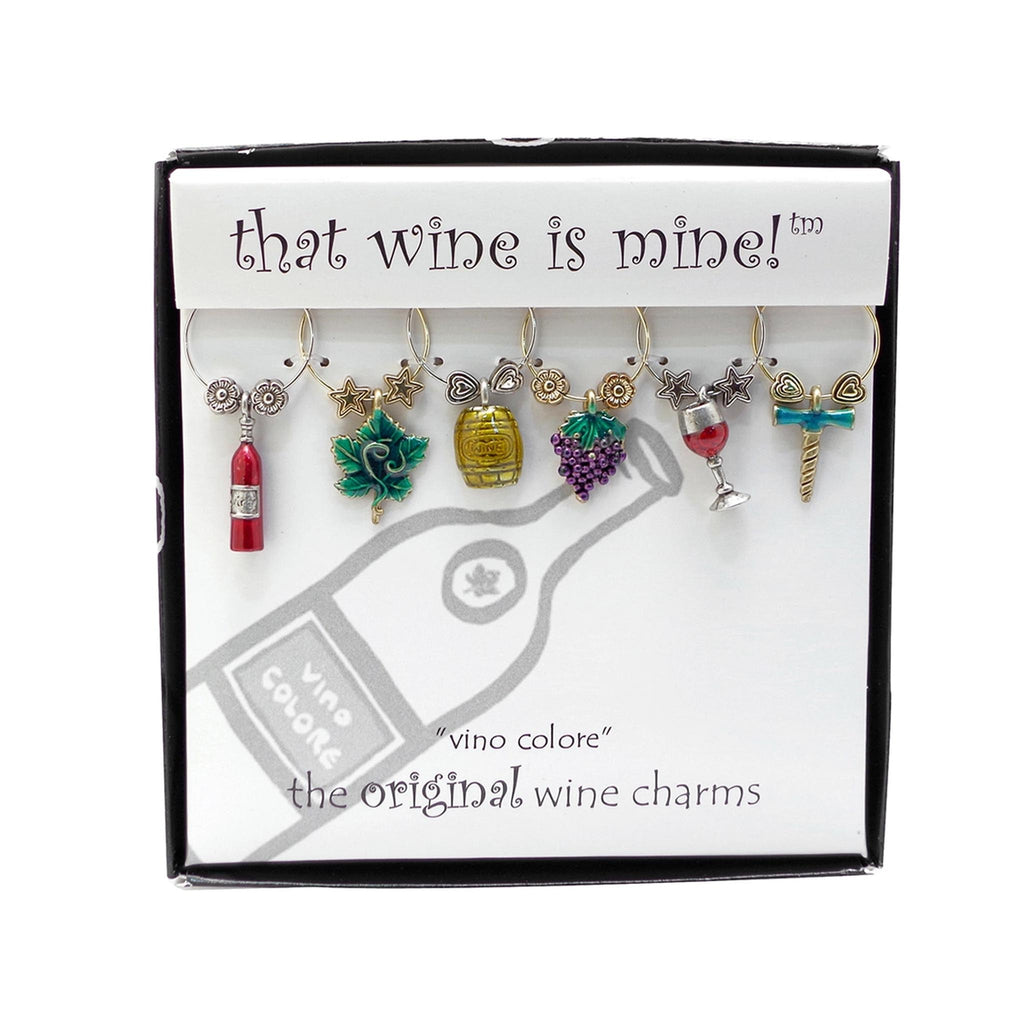 Vino Colore Painted Wine Charms Set of 6