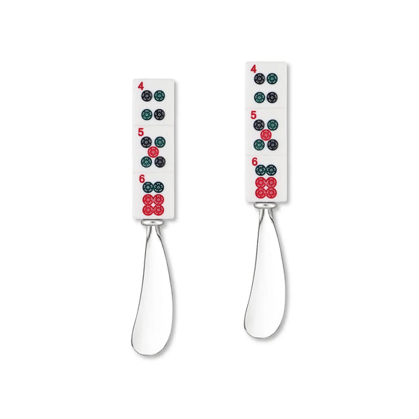 2-Piece Mahjong Stones Zinc Cheese Spreader