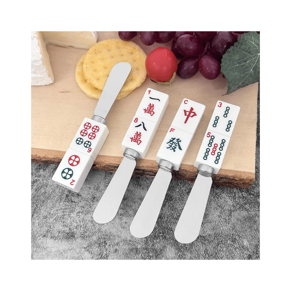 4-Piece Mahjong Resin Cheese Spreader - on board