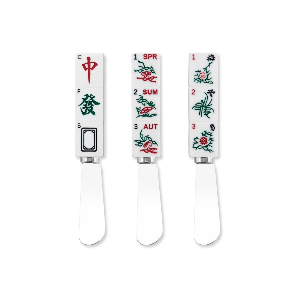 3-Piece Mahjong Nine Symbols Cheese Spreader