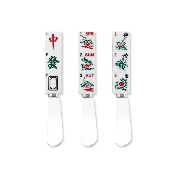 3-Piece Mahjong Nine Symbols Cheese Spreader