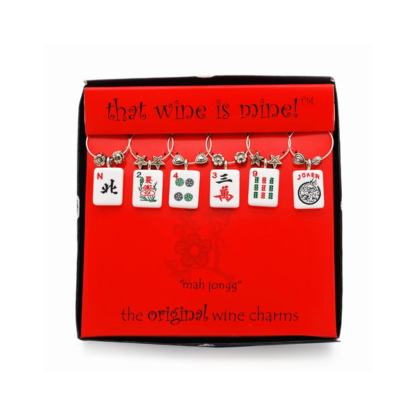 Mah Jongg Painted Wine Charms