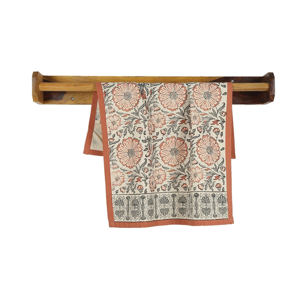 Hand Block Printed Kitchen Towel - Bloom Earth