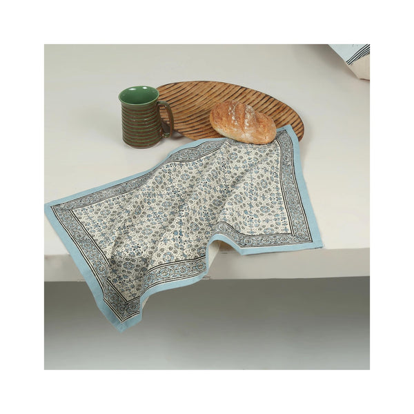Hand Block Printed Kitchen Towel - Lily River - in use