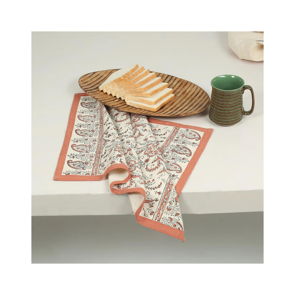Hand Block Printed Kitchen Towel - Lily Earth - in use