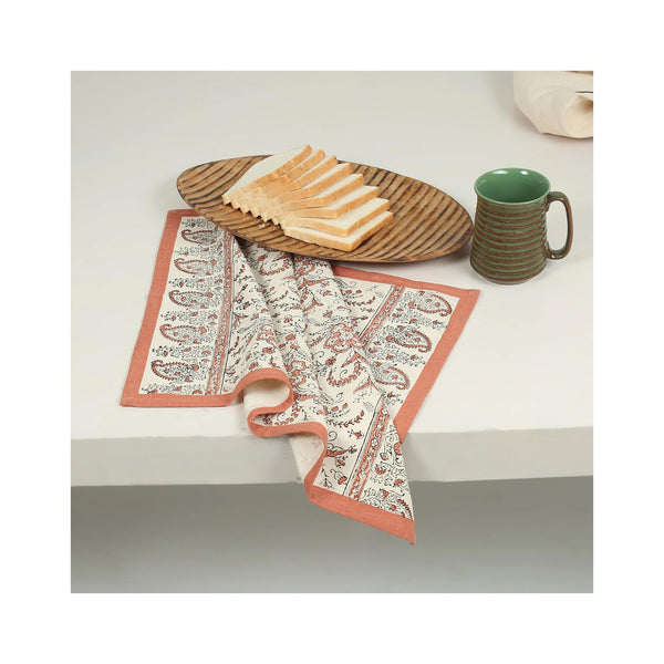 Hand Block Printed Kitchen Towel - Lily Earth - in use