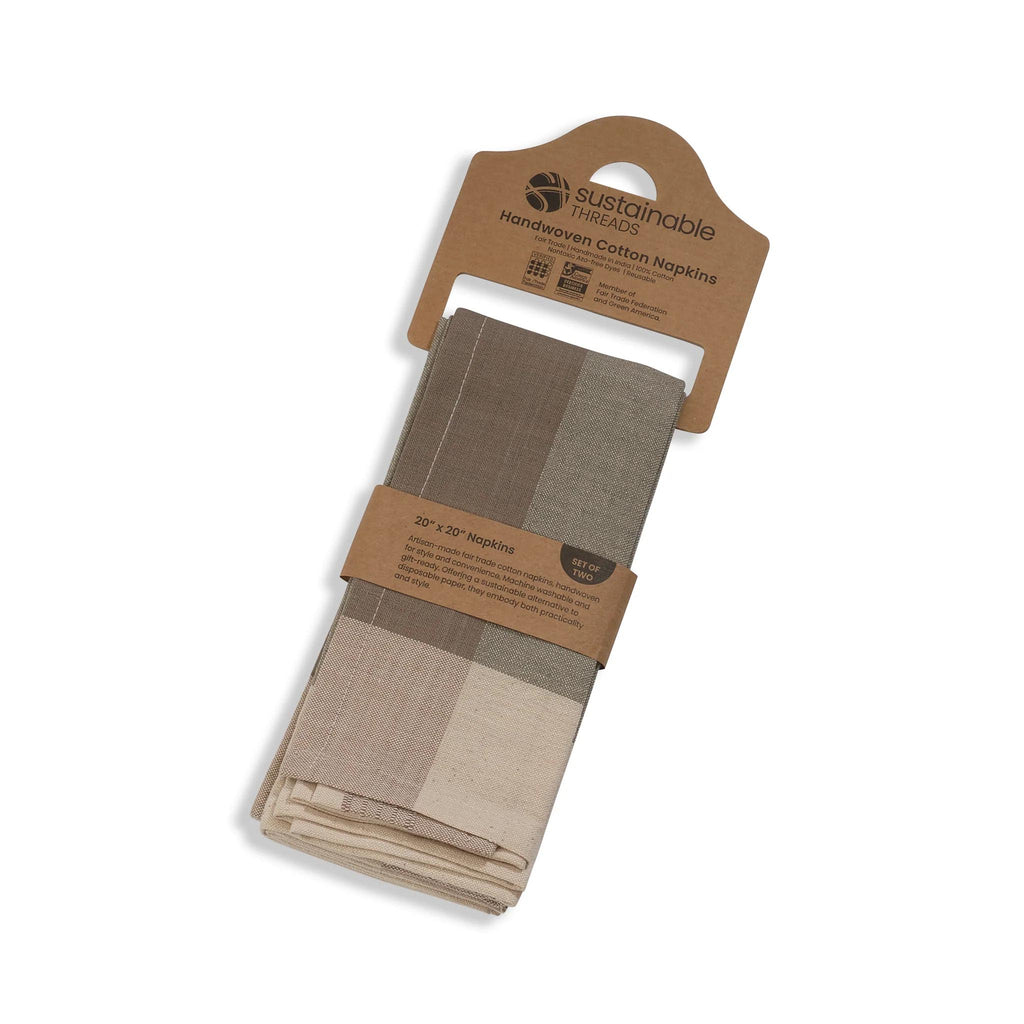 Hand-woven Cotton Napkins Set of 2 - Moonstone - packaging