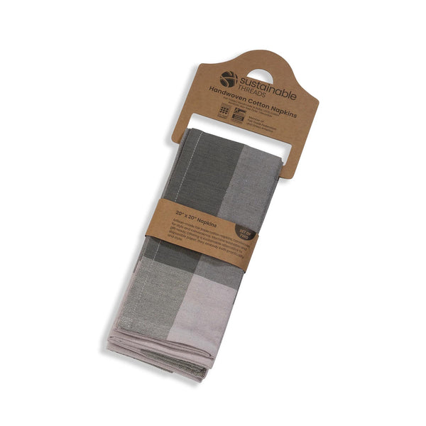 Hand-woven Cotton Napkins Set of 2 - Moonbeam - packaging