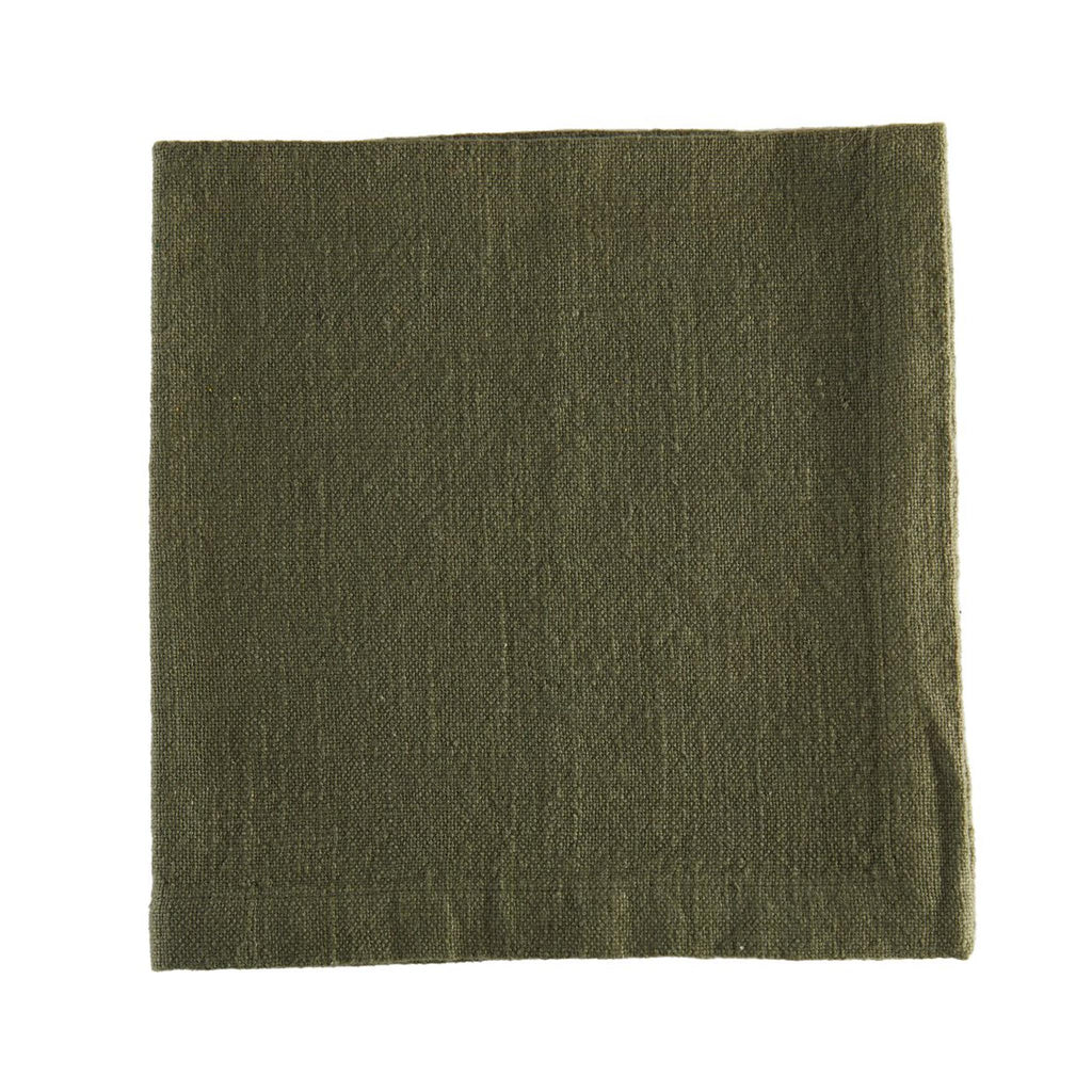 Logan Solid Cotton Napkins - Olive