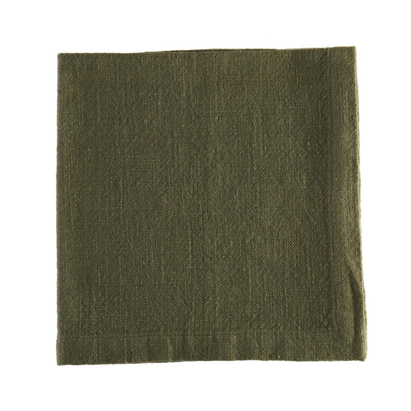 Logan Solid Cotton Napkins - Olive