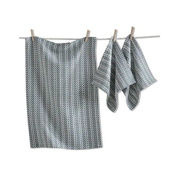 Variegated Dishcloth & Towel Set of 3 - Green