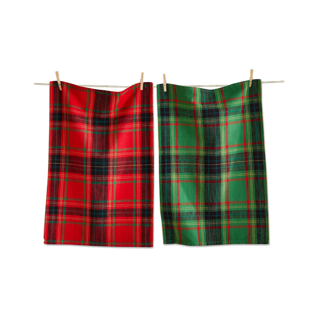 Holiday Plaid Tea Towels Set of 2
