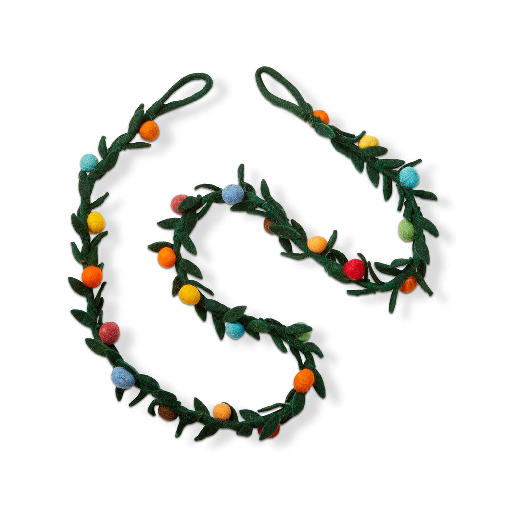 Wool Felt Colorful Spheres Garland