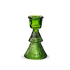 Glass Ribbed Tree Shaped Taper Holders - Small