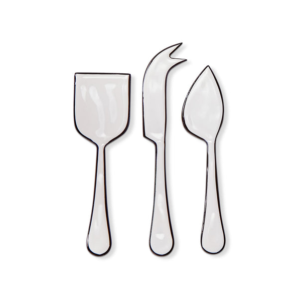 Black & White Enamel Cheese Utensils Set of 3