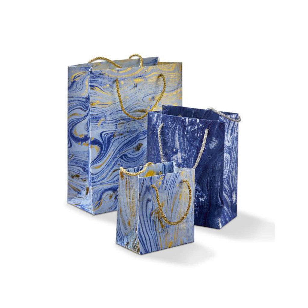 Marbelized Blue Gift Bags
