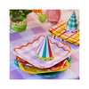 Multicolored Square Summer Paper Plates Set of 12
