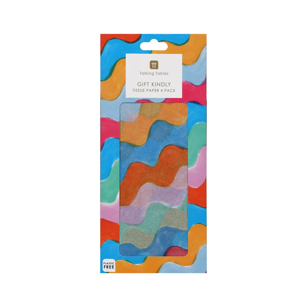Wavy Multicolor Tissue Paper - 4 Sheets - packaging