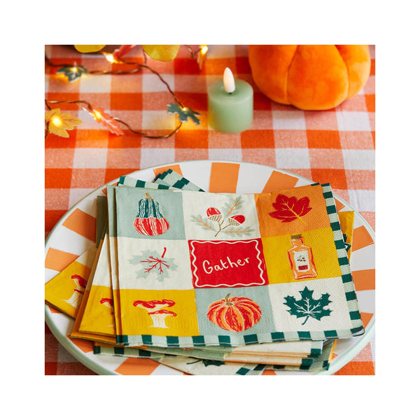Fall Icons Luncheon Napkins - on table