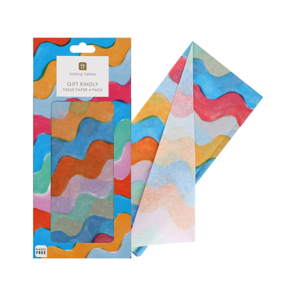 Wavy Multicolor Tissue Paper - 4 Sheets