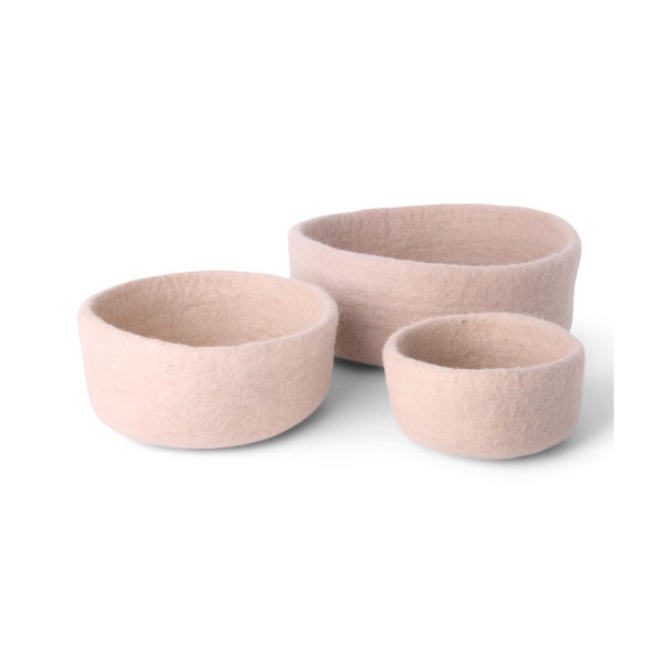 Felt Bowls - Light Beige