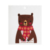 Swedish Dishcloths - Winter - Brown Bear with Scarf