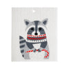 Swedish Dishcloths - Winter - Raccoon with Candy Cane