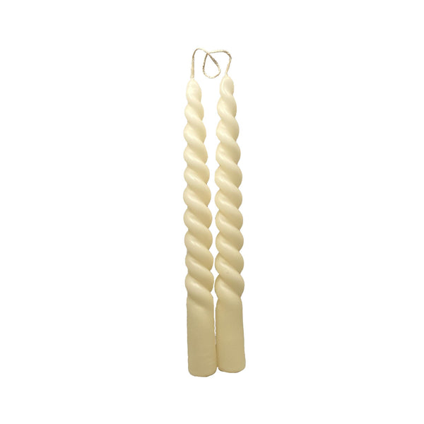 Hand-dipped Twisted Candle Pairs - Cream