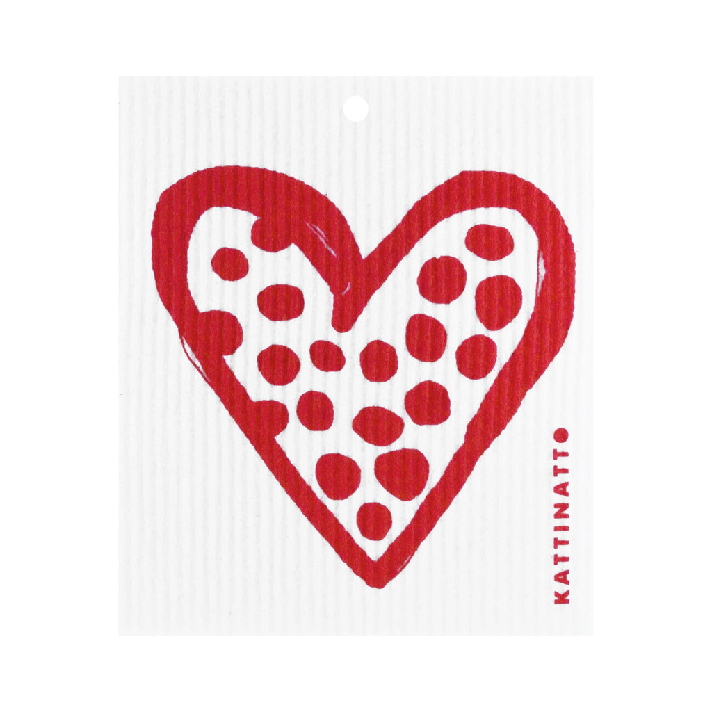 Swedish Dishcloths - Talla Imports - Polka Dot Heart