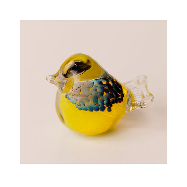 Bianco Blu Glass Figure -  Yellow Chick