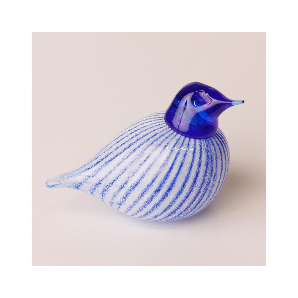 Bianco Blu Glass Figure - Willow Bird