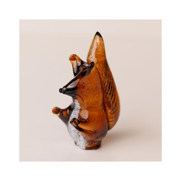 Bianco Blu Glass Figure - Squirrel