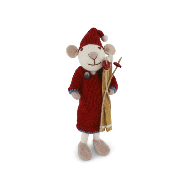 Felt Mouse Skiers - Tall
