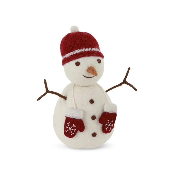 Felt Snowman Figure with Red Hat & Mittens - Large