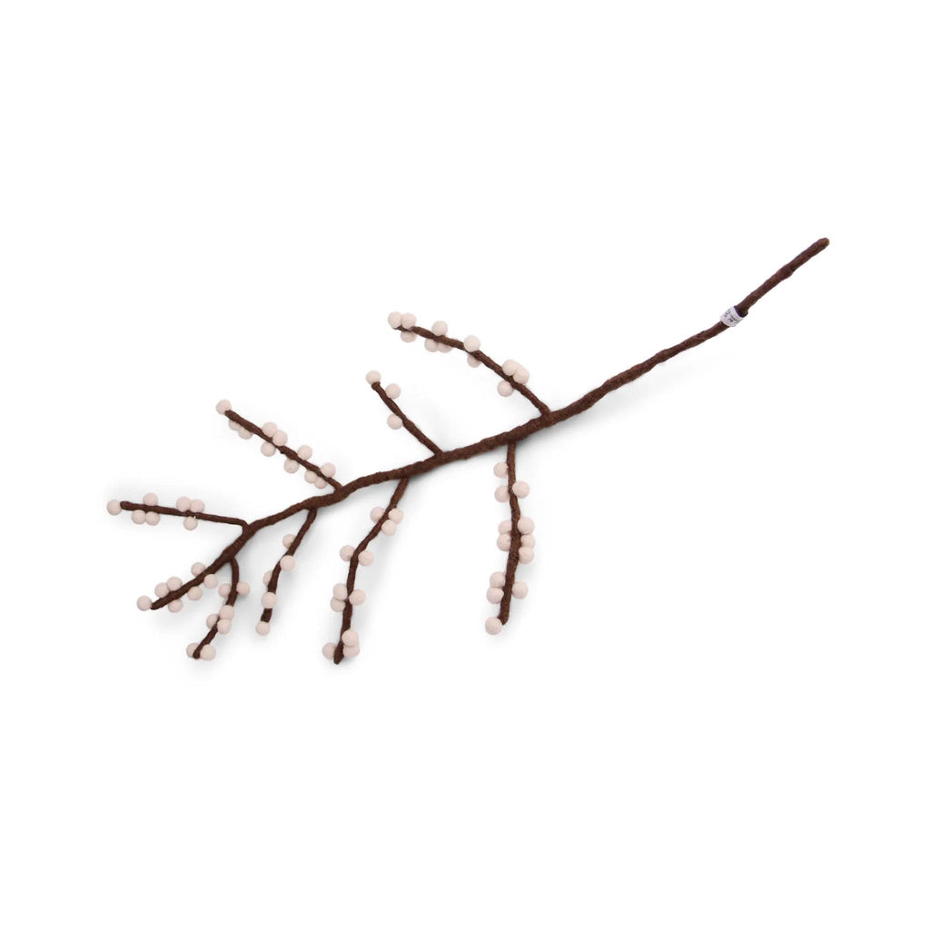 Branch with Felt White Berries