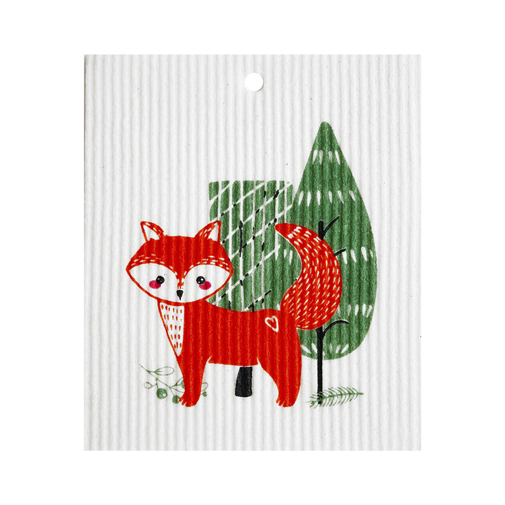 Swedish Dishcloths - Talla Imports - Fox with Tree