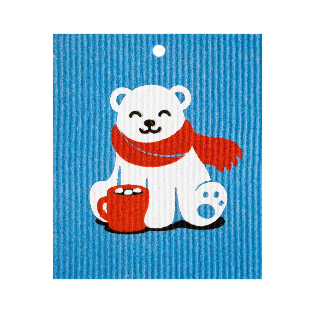 Swedish Dishcloths - Winter - Polar Bear with Hot Chocolate