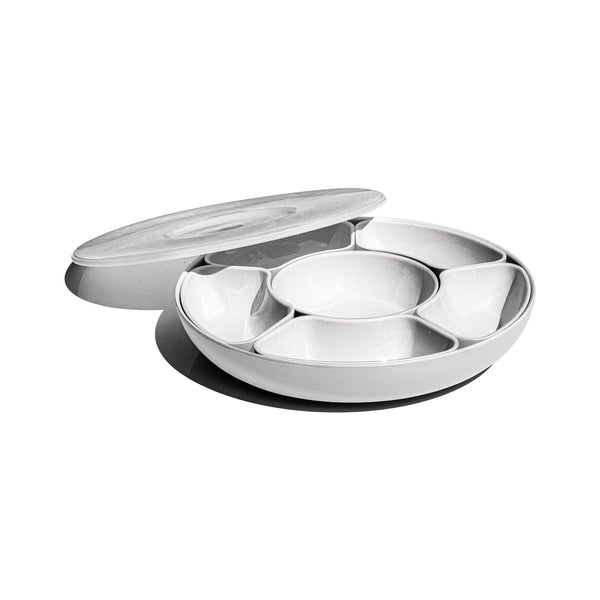 Melamine Divided Server with Lazy Susan