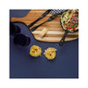 Teak Paddle Shaped Serving Board - Canoe Large - with food