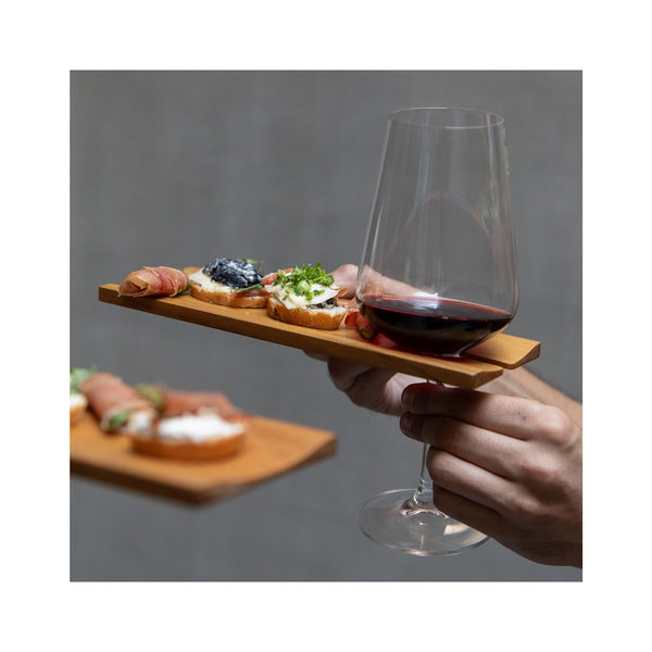 Teakhaus Wine & Canape Plates Set - in use