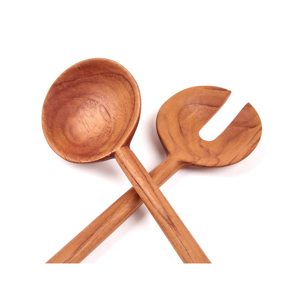 Teakhaus Moon Salad Servers - detail