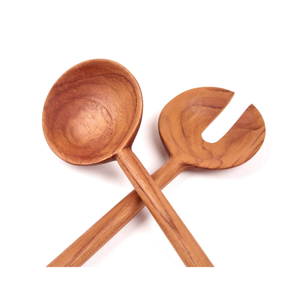 Teakhaus Moon Salad Servers - detail